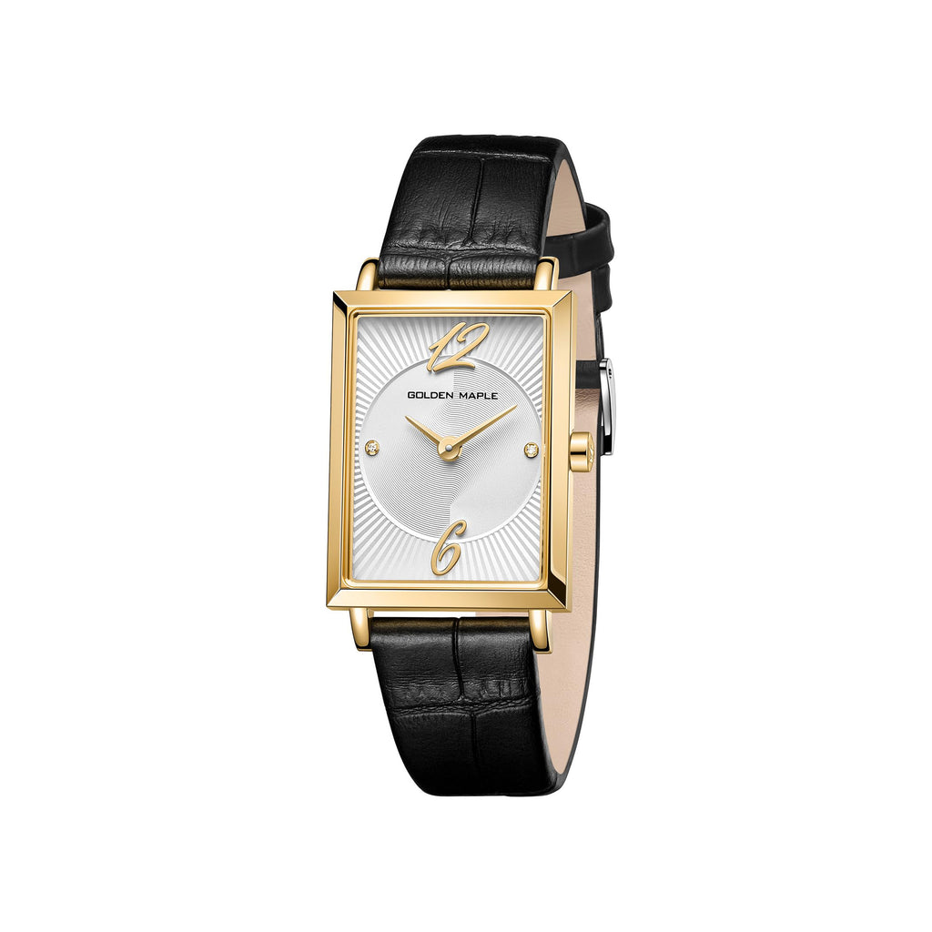Square Rose Gold Watch -  White