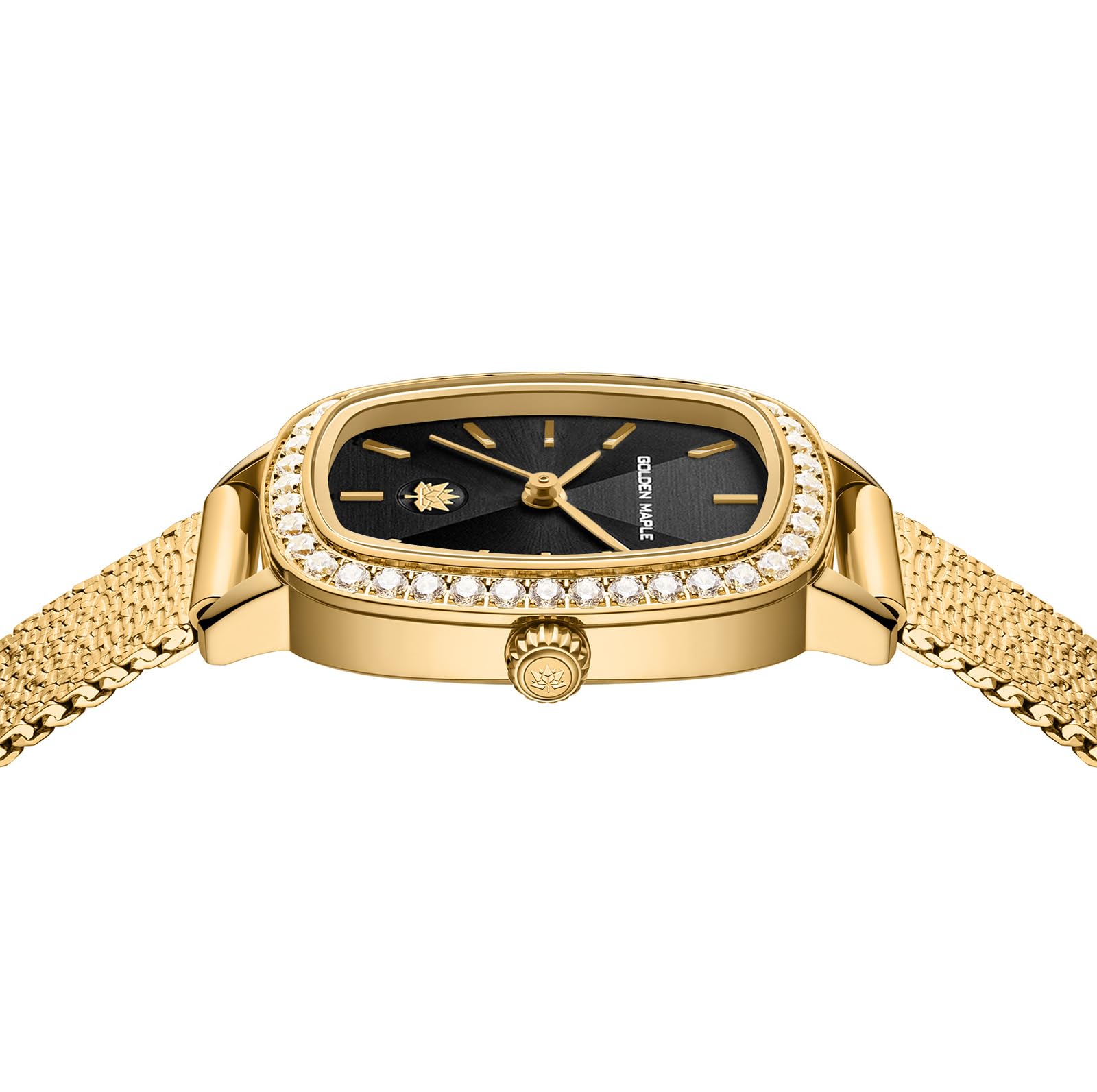 GOLDEN MAPLE Dainty Watches for Women - Black