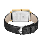 Square Rose Gold Watch -   Black