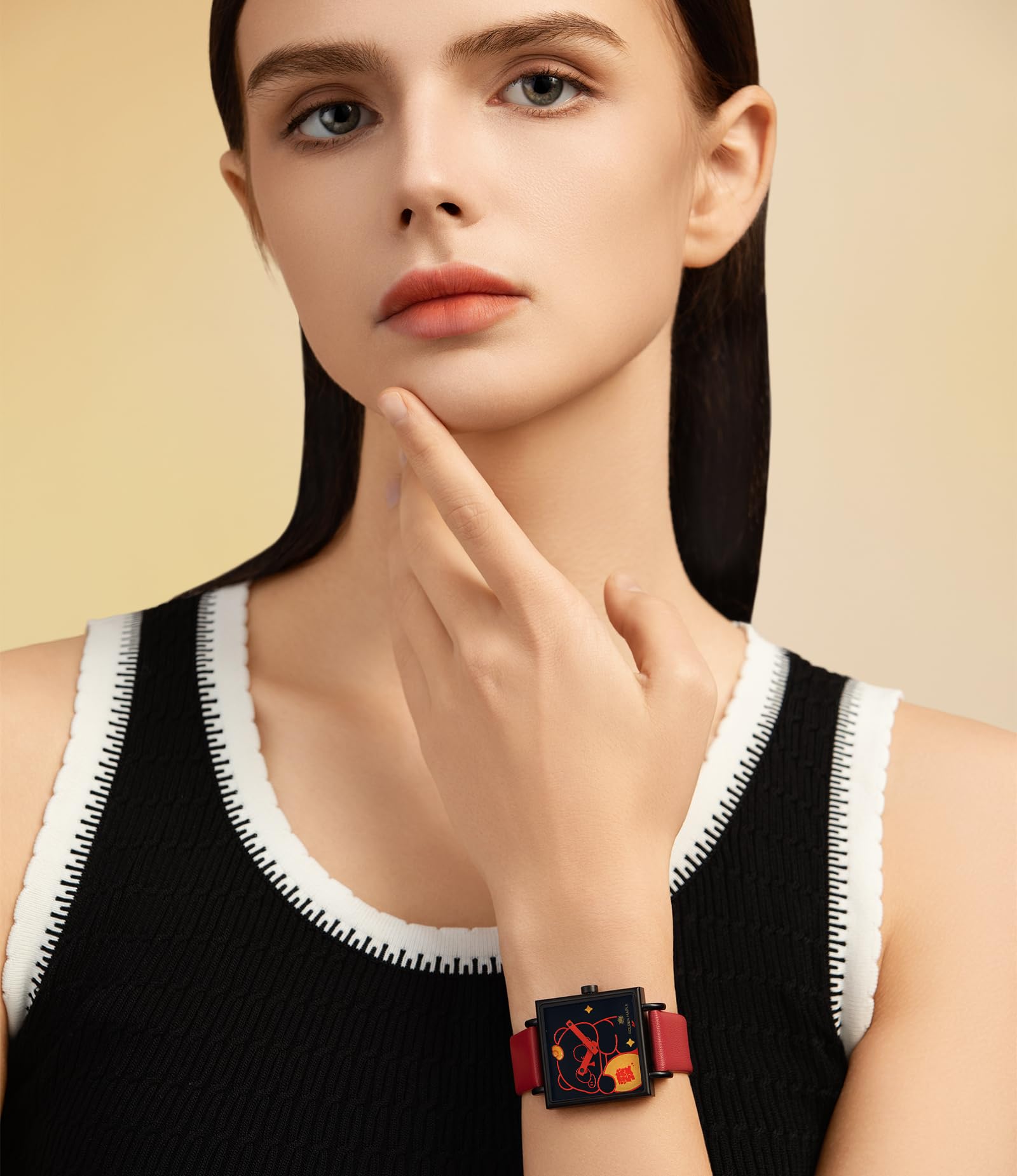 Golden Maple （GM） Facet Women's Watch -  Red