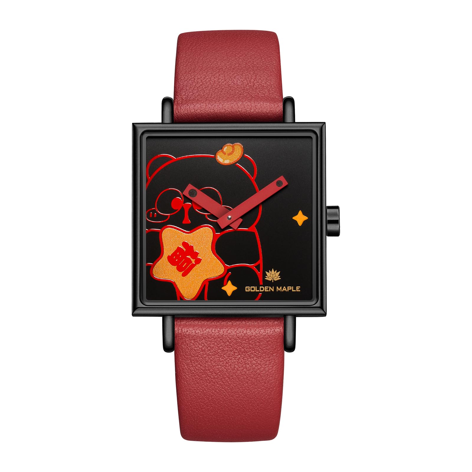 Red Facet Women's Watch - Golden Maple Facet Series