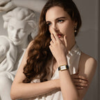 Square Rose Gold Watch -  White