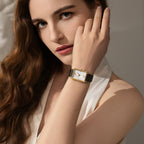 Square Rose Gold Watch -  White