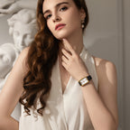 Square Rose Gold Watch -  White