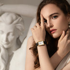 Square Rose Gold Watch -  White