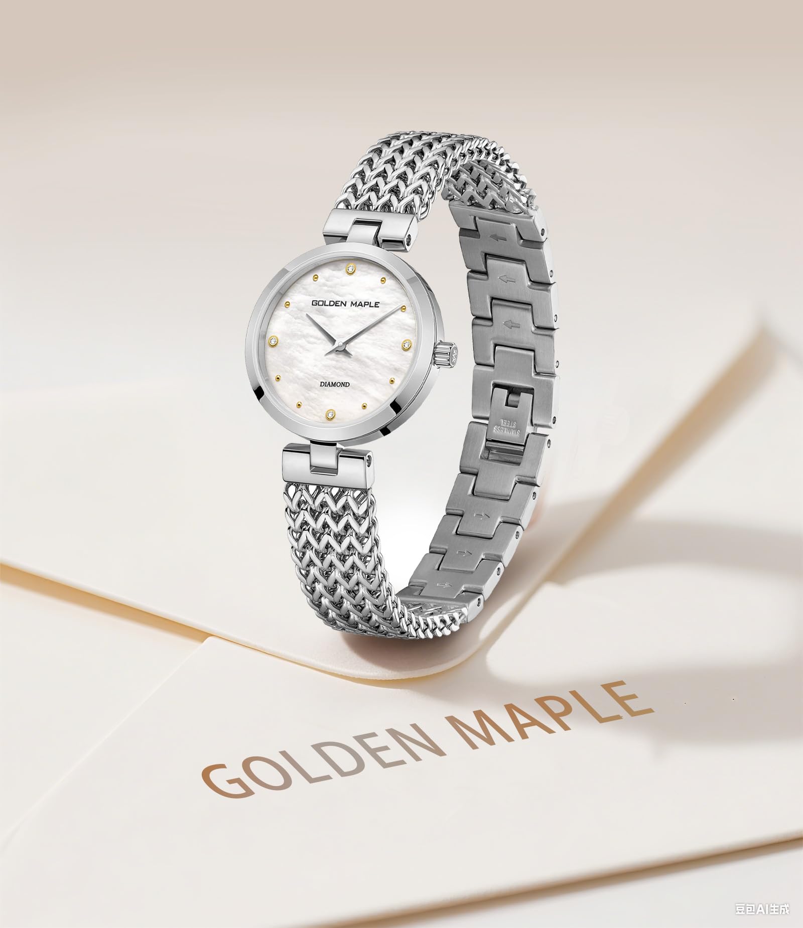 Silver Astral women's watch on marble surface - minimalist aesthetic and premium design
